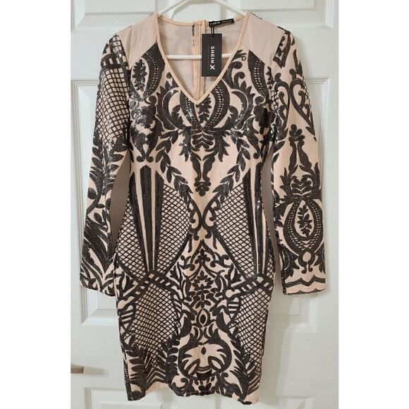 Sexy Sequin Long Sleeve Club Bodycon Party Mini Dress SIZE XS NEW WITH TAGS - Picture 7 of 13